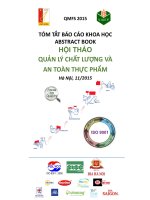 QUẢN LÝ CHẤT LƯỢNG VÀ AN TOÀN THỰC PHẨM
