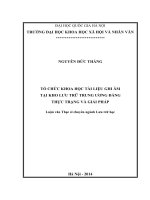 Tổ chức khoa học tài liệu ghi âm tại kho lưu trữ trung ương đảng thực trạng và giải pháp 