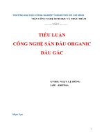 Công nghệ sản xuất dầu organic dầu gấc