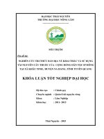 Nghiên cứu tri thức bản địa về khai thác và sử dụng tài nguyên cây thuốc của cộng đồng dân tộc H’Mông tại xã Khâu Tinh, huyện Na Hang, tỉnh Tuyên Quang