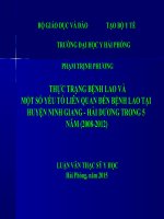 THỰC TRẠNG BỆNH LAO và một số yếu tố LIÊN QUAN đến BỆNH LAO tại HUYỆN NINH GIANG   hải DƯƠNG TRONG 5 năm (2008 2012)