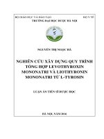Nghiên cứu xây dựng quy trình tổng hợp levothyroxin mononatri và liothyronin mononatri từ L-tyrosin (FULL TEXT)