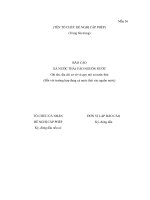 BÁO CÁO XẢ NƯỚC THẢI VÀO NGUỒN NƯỚC