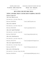 ĐỀ CƯƠNG CHI TIẾT HỌC PHẦNTIẾNG ANH HỌC PHẦN 1 DÀNH CHO SV KHÔNG CHUYÊN