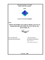 phân tích hiệu quả hoạt động sản xuất kinh doanh tại công ty xây dựng 621 quân khu ix