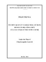 Tổ chức quản lý và khai thác, dùng hồ sơ cán bộ, công chức của các cơ quan nhà nước cấp bộ 