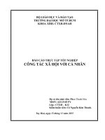 Báo cáo thực tập tốt nghiệp công tác xã hội cá nhân