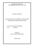 Quản lý đào tạo của trường cao đẳng nghề theo tiếp cận đảm bảo chất lượng (TT)