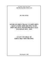 Đánh giá hiện trạng và diễn biến chất lượng môi trường nước trên địa bàn thành phố Bắc Kạn giai đoạn 2011 - 2015