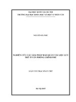 Nghiên cứu các giải pháp bảo quản tài liệu lưu trữ ở văn phòng chính phủ 