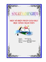MỘT SỐ BIỆN PHÁP GIÁO DỤC HỌC SINH CHẬM TIẾN