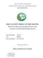 Báo cáo hiện trạng môi trường khu du lịch Cát Bà,  huyện đảo Cát Hải, thành phố Hải Phòng năm 2014