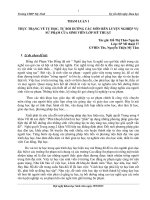 THỰC TRẠNG VỀ TỰ HỌC, TỰ BỒI DƯỠNG CÁC MÔN RÈN LUYỆN NGHIỆP VỤ SƯ PHẠM CỦA SINH VIÊN LỚP MỸ THUẬT