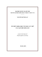 Tổ chức khoa học tài liệu lưu trữ của tạp chí cộng sản 