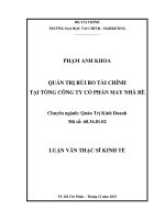 quản trị rủi ro tài chính tại tổng công ty cổ phần may nhà bè