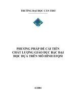 PHƯƠNG PHÁP ĐỂ CẢI TIẾN CHẤT LƯỢNG GIÁO DỤC BẬC ĐẠI HỌC DỰA TRÊN MÔ HÌNH EFQM