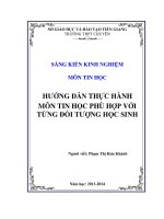 HƯỚNG DẪN THỰC HÀNH MÔN TIN HỌC PHÙ HỢP VỚI TỪNG ĐỐI TƯỢNG HỌC SINH