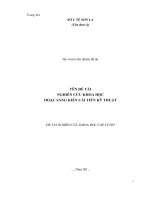 NGHIÊN CỨU KHOA HỌC HOẶC SÁNG KIẾN CẢI TIẾN KỸ THUẬT
