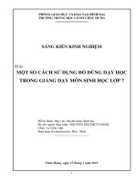 MỘT SỐ CÁCH SỬ DỤNG ĐỒ DÙNG DẠY HỌC TRONG GIẢNG DẠY MÔN SINH HỌC LỚP 7
