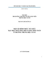 MỘT SỐ HÌNH THỨC TỔ CHỨC DẠY HỌC PHÂN HÓA ĐỐI TƯỢNG MÔN TOÁN Ở TRƯỜNG TRUNG HỌC CƠ SỞ