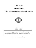 CẨM NANG CHÍNH SÁCH CÁC TRƯỜNG CÔNG LẬP WORCESTER