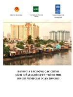 ĐÁNH GIÁ TÁC ĐỘNG CÁC CHÍNH SÁCH GIẢM NGHÈO CỦA THÀNH PHỐ HỒ CHÍ MINH GIAI ĐOẠN 2009-2013