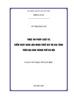 Thực thi pháp luật về kiểm soát gian lận hoàn thuế giá trị gia tăng trên địa bàn thành phố hà nội 