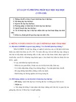 LÝ LUẬN VÀ PHƯƠNG PHÁP DẠY HỌC ĐẠI HỌC (3 TÍN CHỈ)