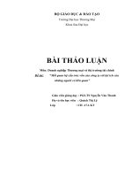 Tiểu luận môn doanh nghiệp thương mại và thị trường tài chính mối quan hệ giữa cấu trúc vốn của công ty với lợi ích của những người có liên quan 