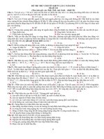 Đề thi thử lý lần 2  KHTN HN 2016 