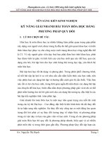 KỸ NĂNG GIẢI NHANH BÀI TOÁN HÓA HỌC BẰNG PHƯƠNG PHÁP QUY ĐỔI