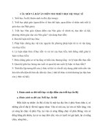 CÂU hỏi và đáp án môn THI TRIẾT học hệ THẠC sĩ