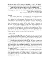 ĐÁNH GIÁ CHẤT LƯỢNG CHƯƠNG TRÌNH ĐÀO TẠO VÀ GIẢI PHÁP NÂNG CAO KHẢ NĂNG SINH VIÊN ĐÁP ỨNG YÊU CẦU CỦA CÁC NHÀ SỬ DỤNG LAO ĐỘNG NGÀNH TÀI NGUYÊN MÔI TRƯỜNG