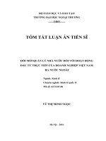 Đổi mới quản lý nhà nước đối với hoạt động đầu tư trực tiếp của doanh nghiệp Việt Nam ra nước ngoài