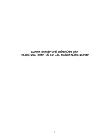 DOANH NGHIỆP CHẾ BIẾN NÔNG SẢN TRONG QUÁ TRÌNH TÁI CƠ CẤU NGÀNH NÔNG NGHIỆP