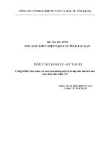 báo cáo kinh tế kỹ thuật thủy điện