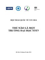 CHƯƠNG TRÌNH DỰ KIẾN HỘI THẢO QUỐC TẾ THẾ NÀO LÀ MỘT TRƯỜNG ĐẠI HỌC TỐT