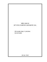 TIÊU CHUẨN KỸ NĂNG NGHỀ DU LỊCH QUỐC GIA