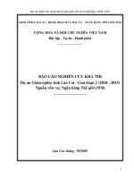Dự án Giảm nghèo tỉnh Lào Cai - Giai đoạn 2 (2010 - 2015) Nguồn vốn vay Ngân hàng Thế giới (WB)