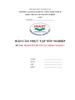 Mẫu bài báo cáo thực tập tốt nghiệp