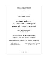 Quản lý nhân lực tại cổng thông tin điện tử thuộc văn phòng chính phủ