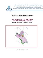 THUYẾT MINH TỔNG HỢP QUY HOẠCH CHI TIẾT XÂY DỰNG CỤM CÔNG NGHIỆP ĐOAN BÁI HUYỆN HIỆP HÒA, TỈNH BẮC GIANG