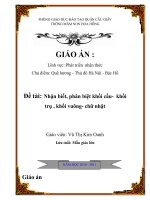 Đề tài : Nhận biết, phân biệt khối cầu khối trụ , khối vuông chữ nhật  ( Mẫu giáo lớn)