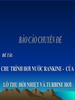 CHU TRÌNH HƠI NƯỚC RANKINE   CỦA LÒ THU HỒI NHIỆT VÀ TURBINE HƠI