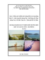 KẾ HOẠCH KIỂM SOÁT Ô NHIỄM MÔI TRƯỜNG BIỂN KHU VỰC QUẢNG NINH- HẢI PHÒNG