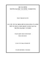 các yếu tố tác động đến sự hài lòng của sinh viên về chất lượng dịch vụ đào tạo tại trường đại học văn hiến