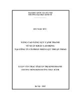 Nâng cao năng lực cạnh tranh về xuất khẩu lao động tại công ty cổ phần nhân lực thuận thảo