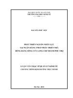 Phát triển nguồn nhân lực tại ngân hành TMCP phát triển nhà đồng bằng sông cửu long chi nhánh phú thọ