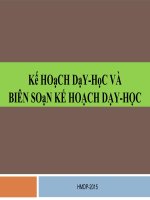 Kế hoạch dạy học và biên soạn kế hoạch dạy học 