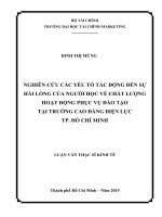 nghiên cứu các yếu tố tác động đến sự hài lòng của người học về chất lượng hoạt động phục vụ đào tạo tại trường cao đẳng điện lực tp  hồ chí minh